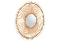 round rattan mirror