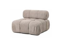 Square Pouf in beige boucle fabric