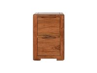 night table with two drawers in walnut wood