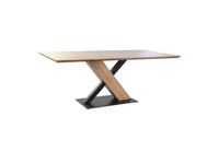 Dining table in walnut wood and metal leg
