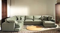 Saint Tropez modular sofa in green linen blend fabric – Lifestyle Mallorca Saint Tropez modular sofa in green linen blend fabric – Lifestyle Mallorca